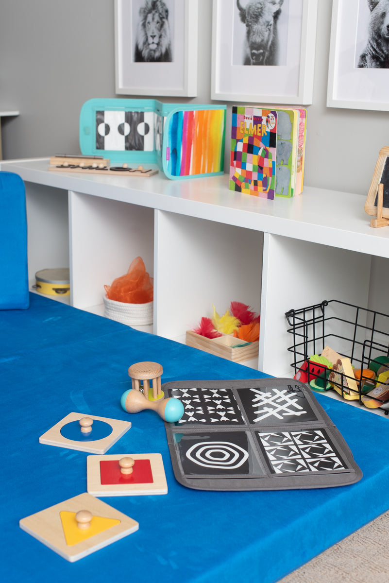 Wooden toys and puzzles on a Neptune Nugget