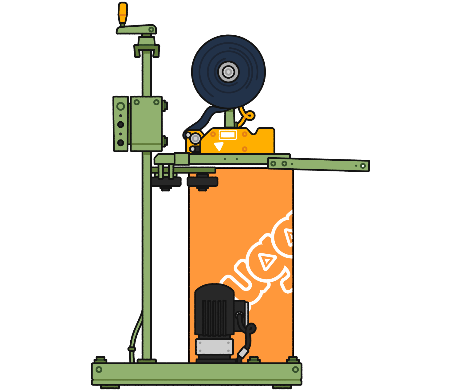 Illustration of box sealer with Big Orange Box