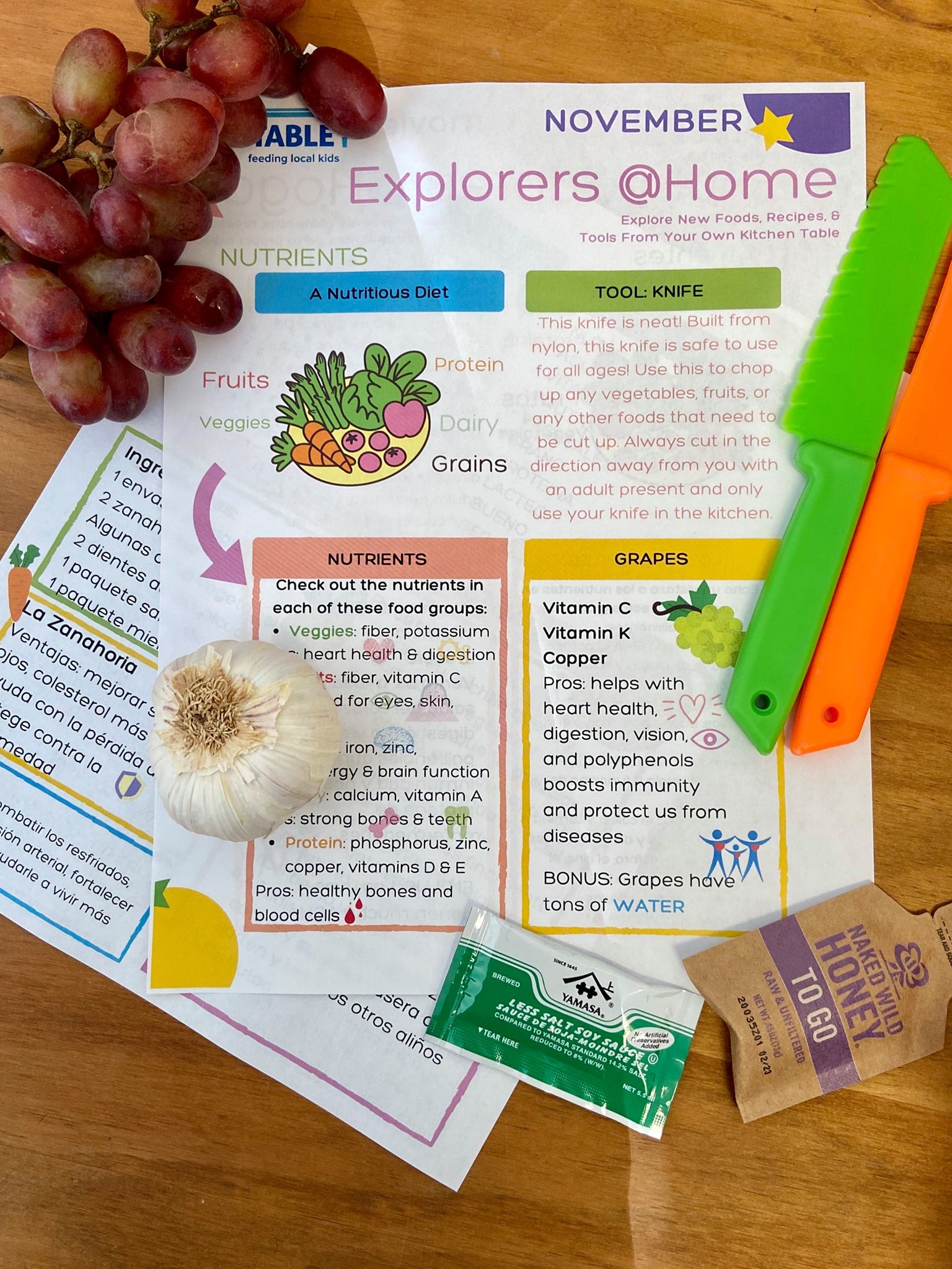 Explorers@Home Worksheet with ingredients arranged around