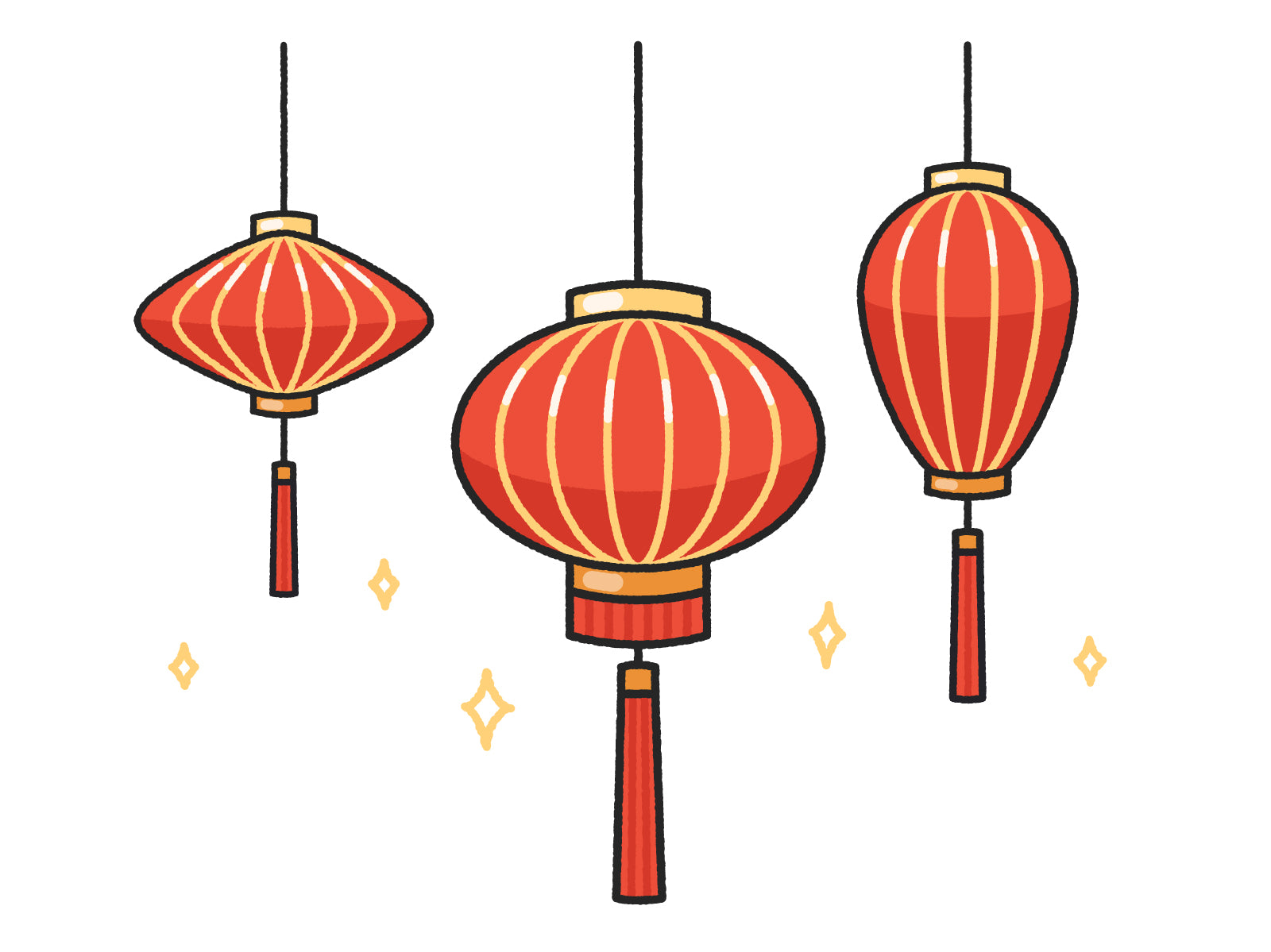 Red and gold Chinese lanterns