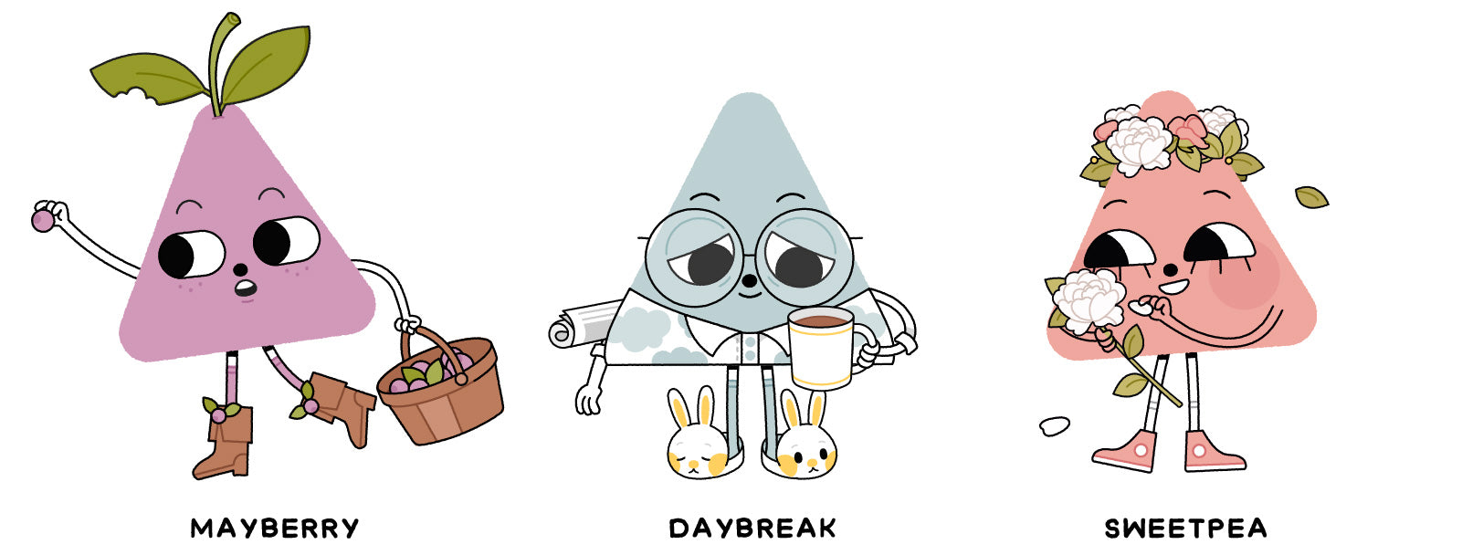 Mayberry, Daybreak, and Sweetpea Nugget characters