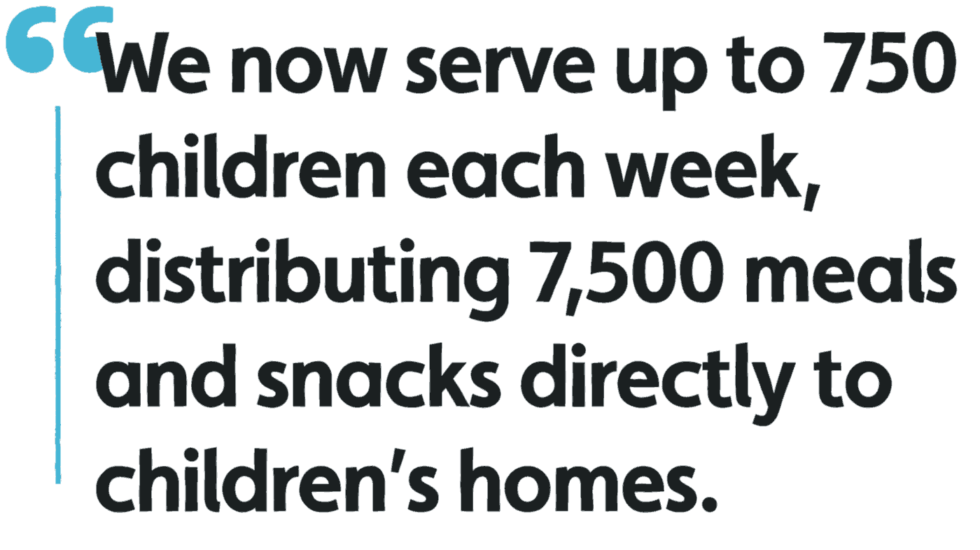 pull quote saying tables serves 750 children a week