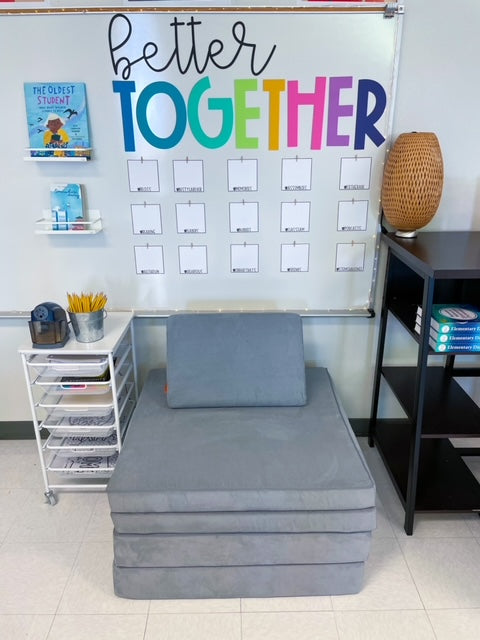 A stacked gray Nugget with a whiteboard behind, with the words "Better together" as the headline on the board.