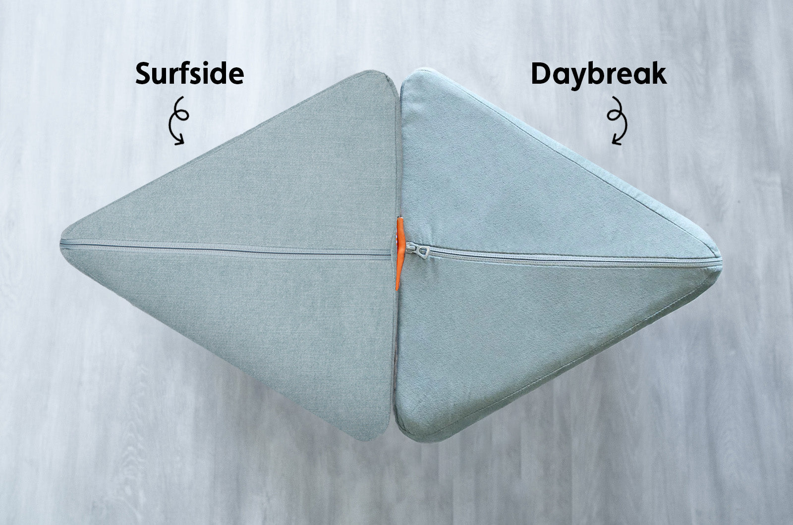 Color comparison picture of Surfside versus Daybreak