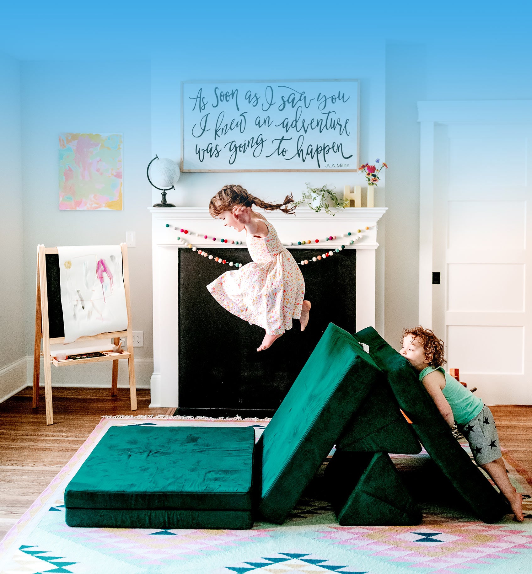 kids climbing furniture