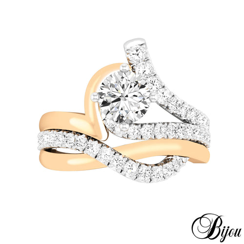 Sajy Womens Rings 2-in-1 Set Detachable Shiny Diamond Ring Set