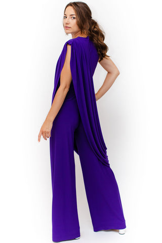 norma kamali sleeveless draped jumpsuit