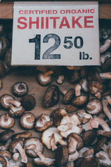 Sign for shiitake mushrooms