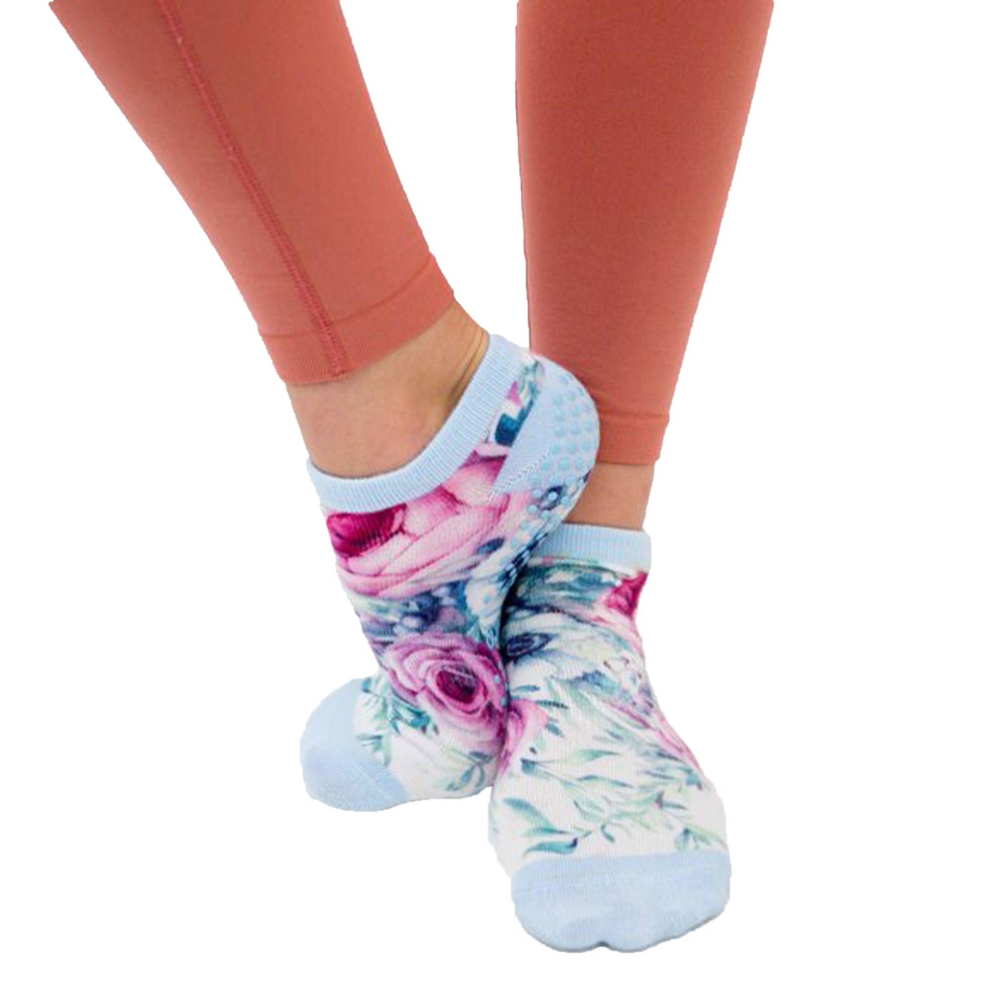 Grip Socks Pink Leopard Print Yoga Pilates Sports Socks Non-slip