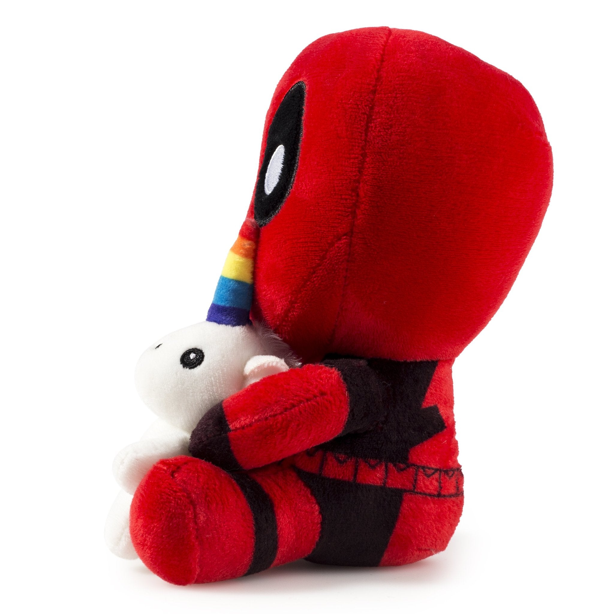 deadpool with unicorn plush