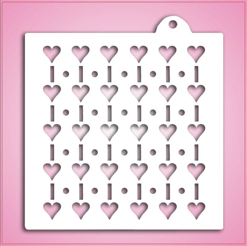 Heart Stripes Pattern Stencil - Cheap Cookie Cutters