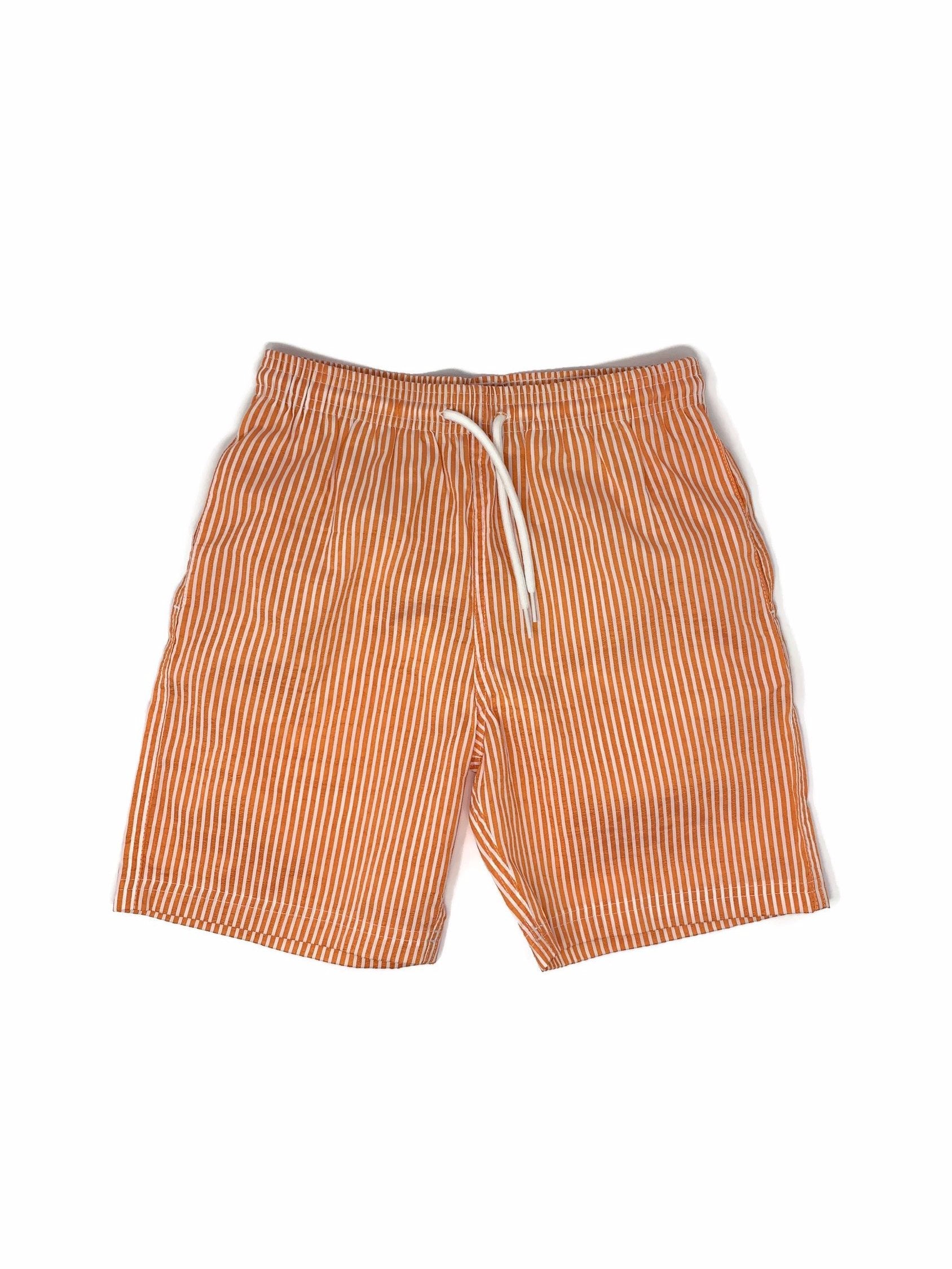 Orange Stripe Swim Trunks