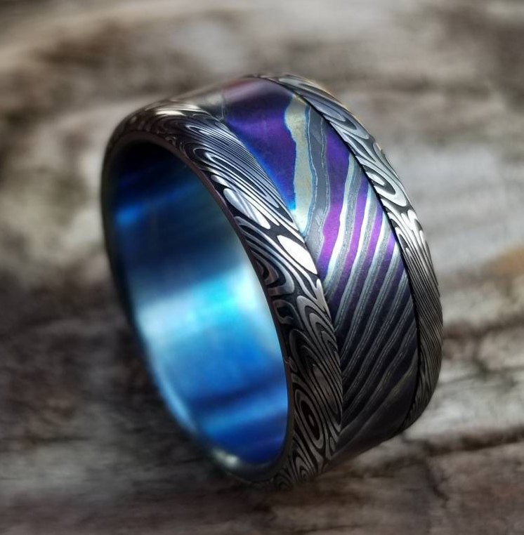 Titanium Damascus | Handmade Bands and Rings | JBlunt Designs – JBlunt ...