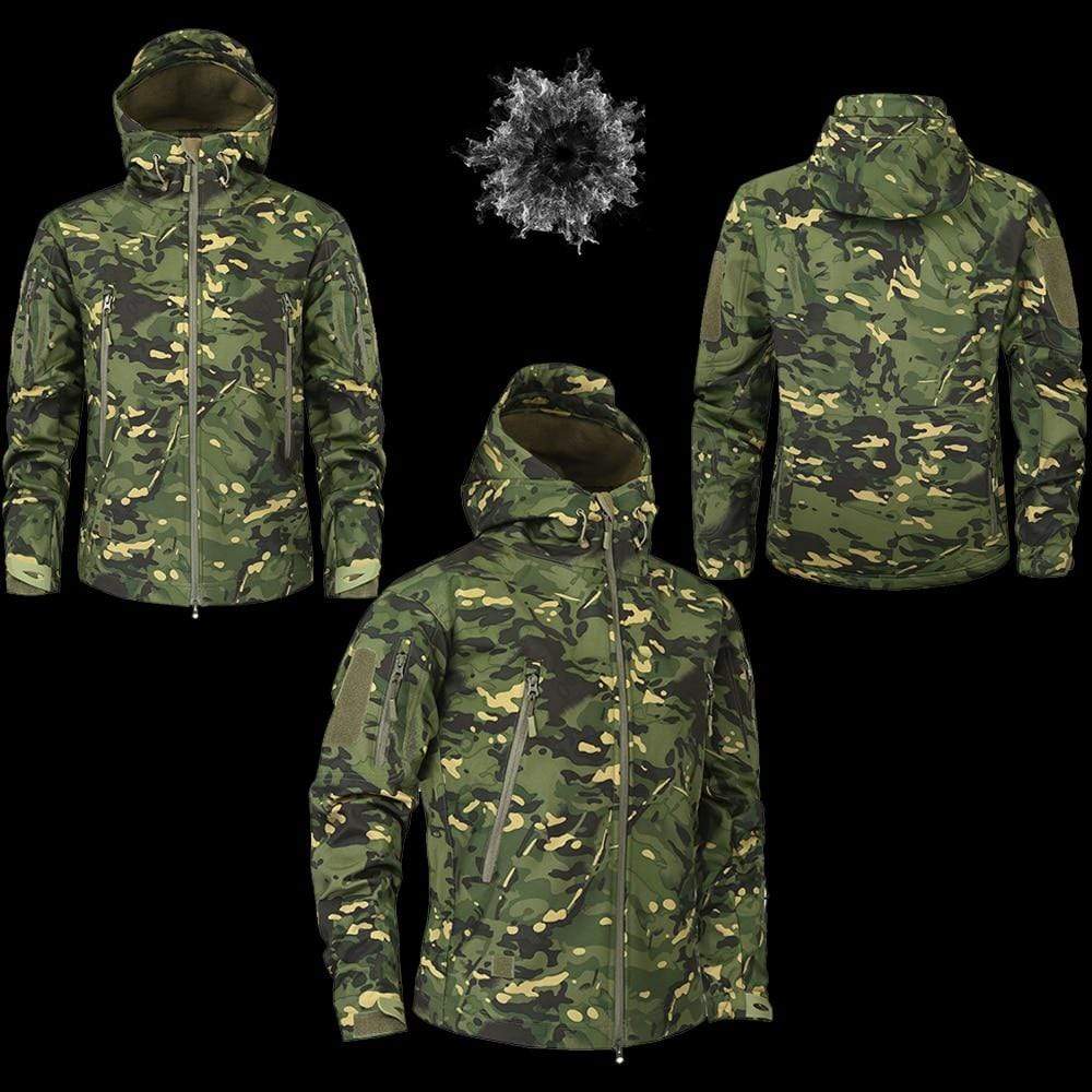 Camouflage Fleece Jacket, Windbreaker - bushline