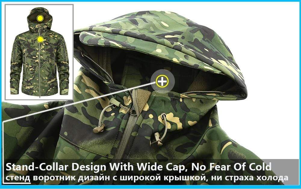 Camouflage Fleece Jacket, Windbreaker - bushline