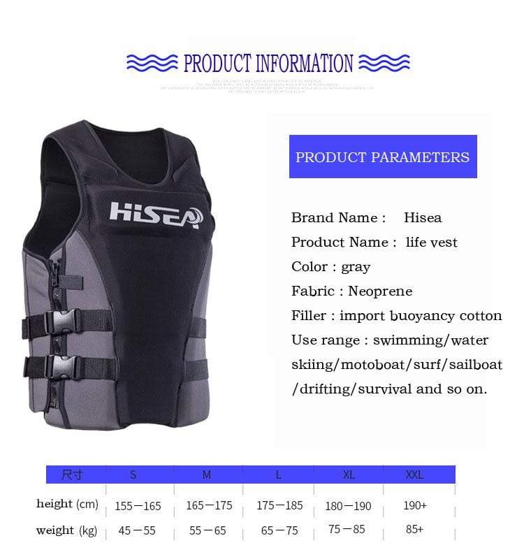 Life Jacket Neoprene 35kg-100kg - bushline