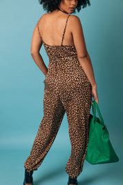 Animal Print Cami Jumpsuit with Jogger Pants