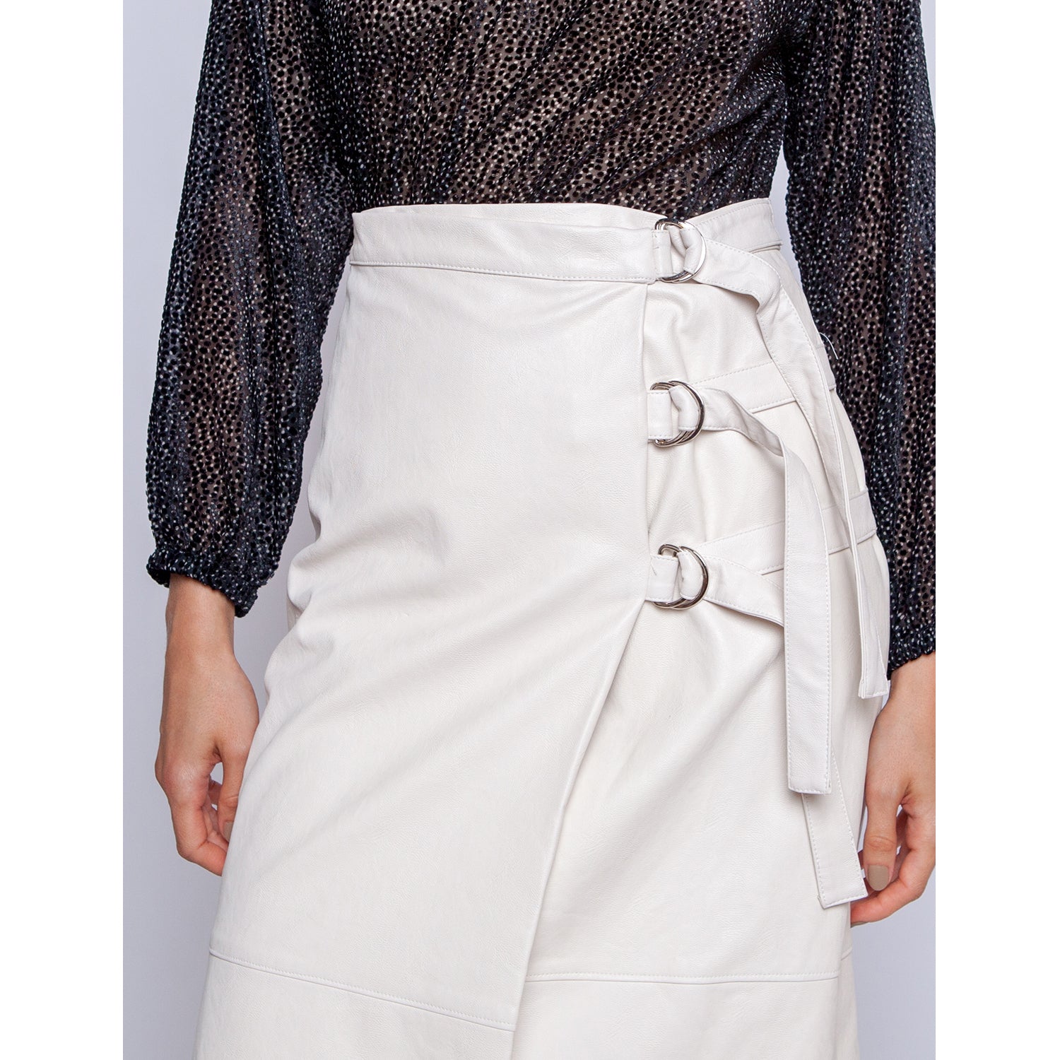Vegan Leather Wrap Skirt | ENDA