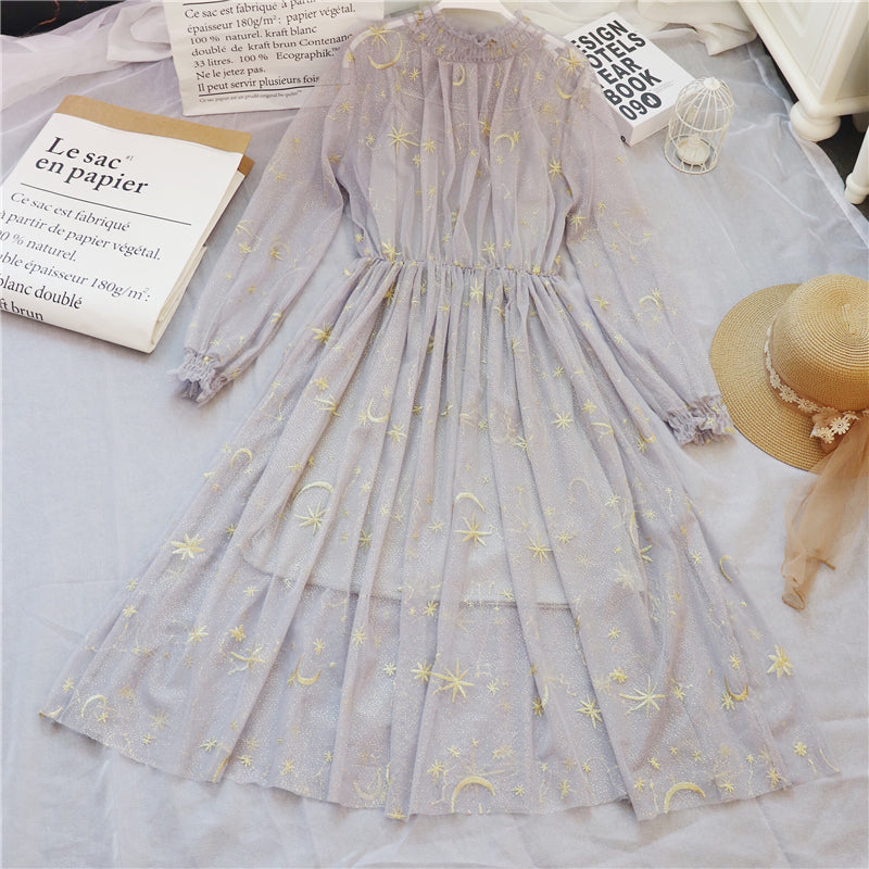 Starry Moon Mesh Two-Piece Dress – YihFoo