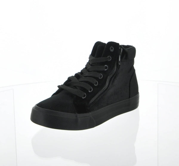 WOMAN'S SHOES BLACK VELVET TENNIS 