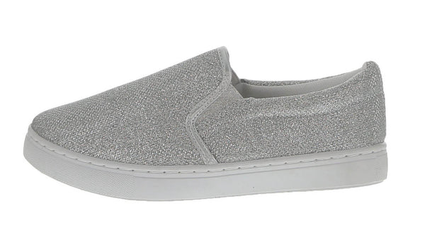 glitter slip on tennis shoes