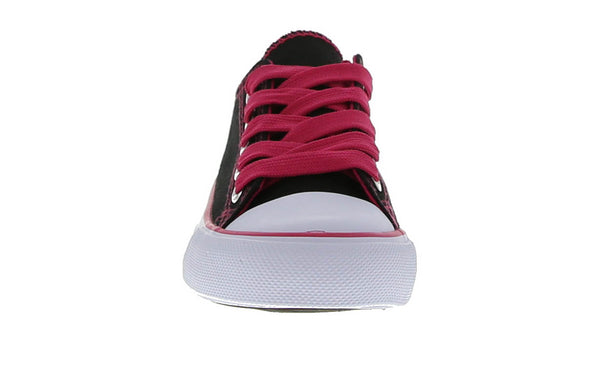 hot pink and black tennis shoes