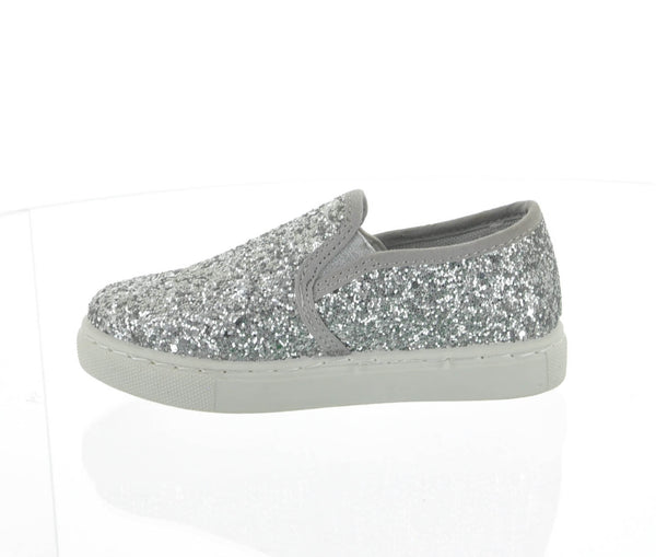 silver sparkle tennis shoes