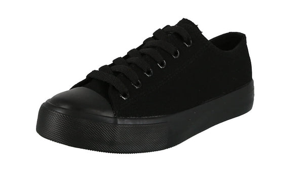 black fabric sneakers