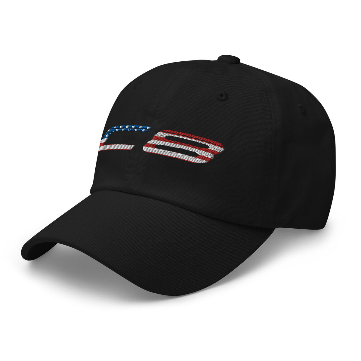 C8 Corvette Owner Gift Patriotic American Flag Text Dad Hat – Racing Roots