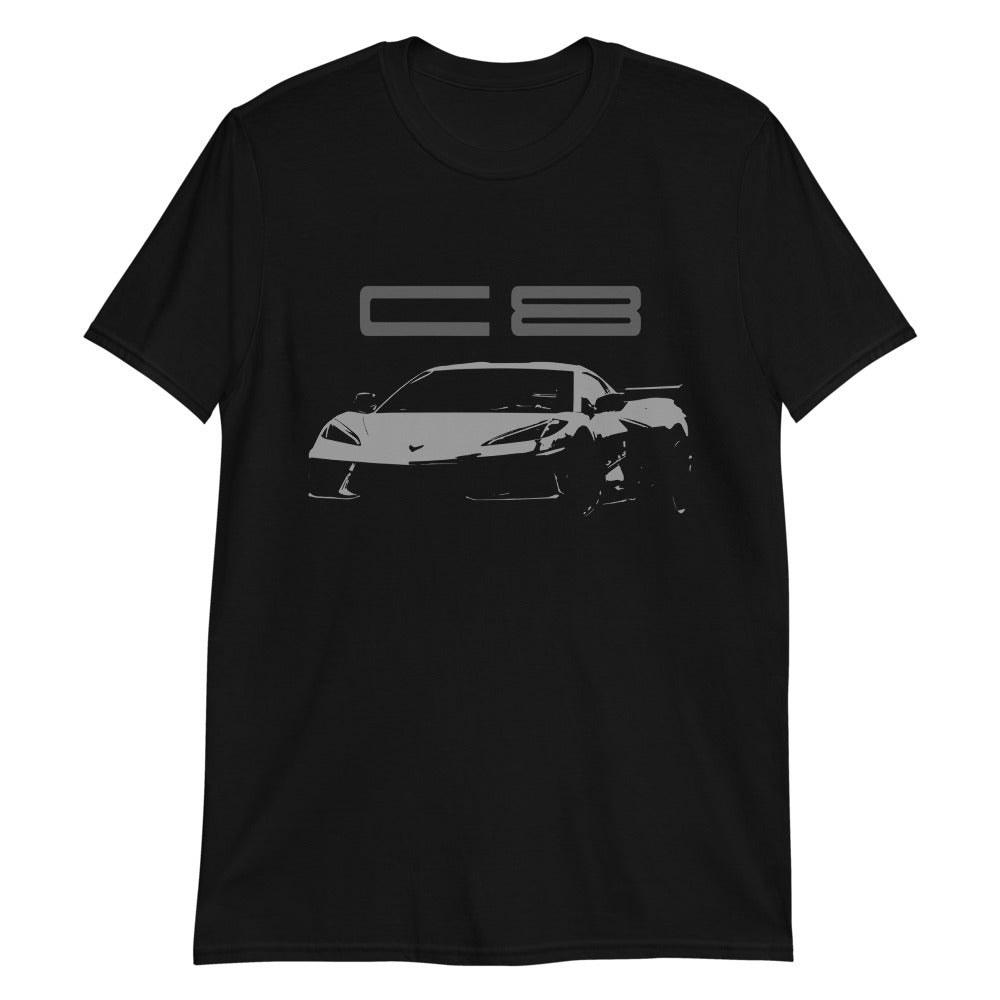  C8 Corvette Stingray T-Shirt - Metallic Tonal Reflections Men's  Shirt : Black (Small) : Automotive