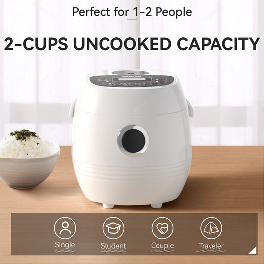 Rice Cooker Small 6 Cups Cooked(3 Cups Uncooked), 1.5L Small Rice Cooker  With Steamer For 1-3 People
