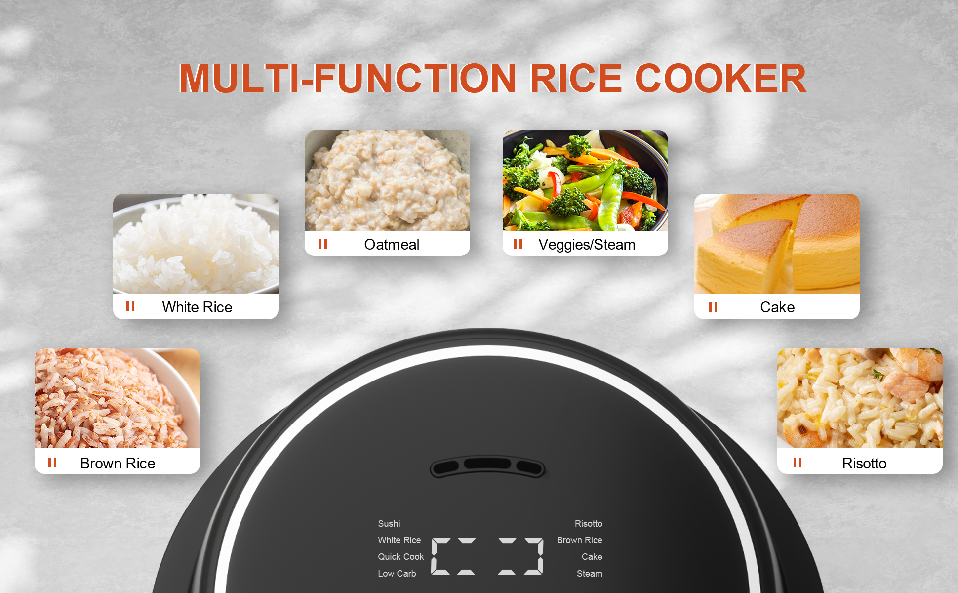 Rice Cooker Large 8 Cup, Stainless Steel Inner Pot Steamer, YOKEKON Low  Carb Rice Maker, 24H Delay Timer and Auto Keep Warm Feature,  Sushi/Grain/Cake/Porridge,Black 