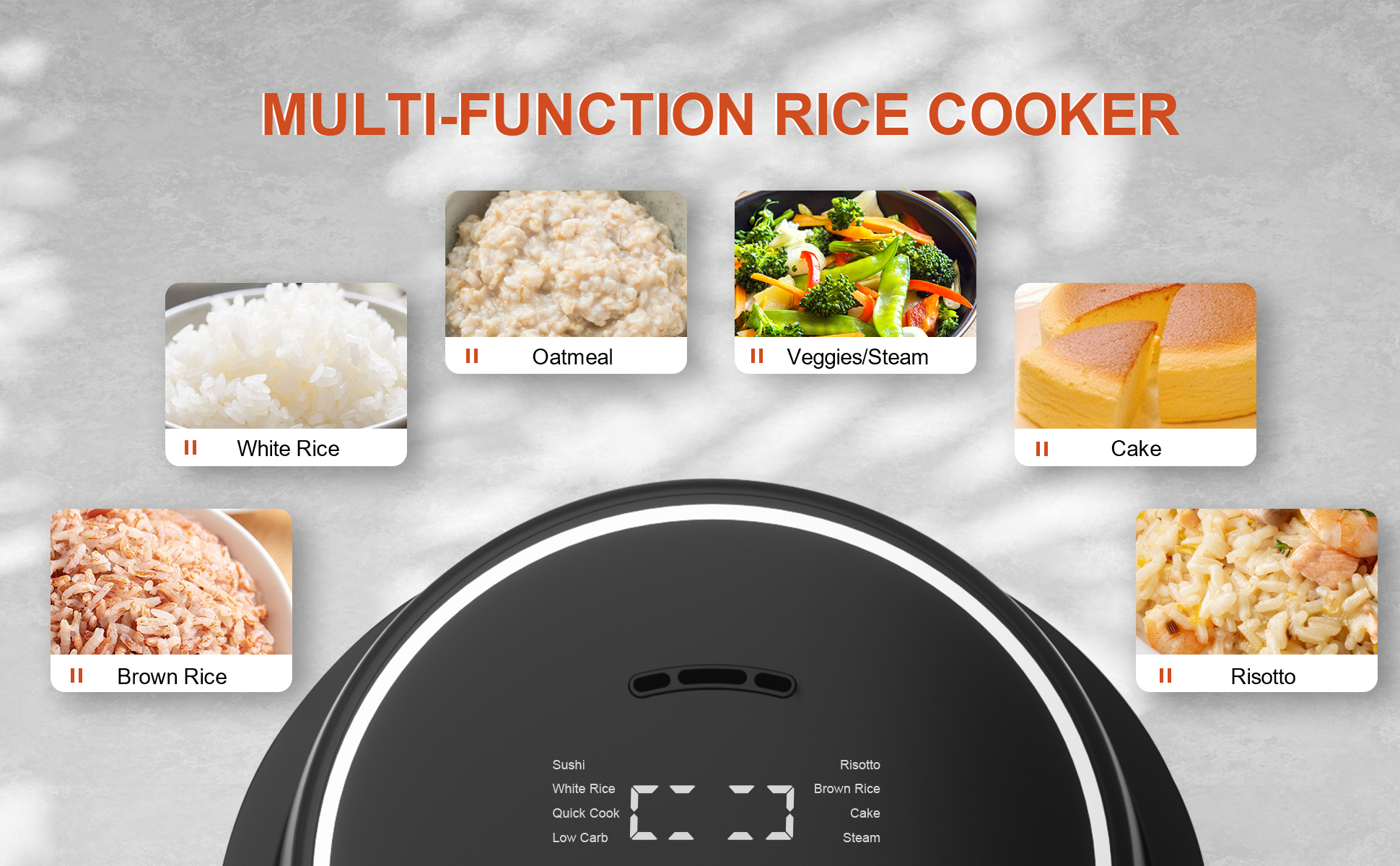 Rice Cooker Stainless Steel Inner Pot, YOKEKON Low Carb Large 8 Cup Rice  Maker with Steamer Basket, 24H Delay Timer and Auto Keep Warm Feature