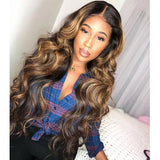 13x6 Lace Frontal Highlight Honey Blonde Body Wave Pre Plucked