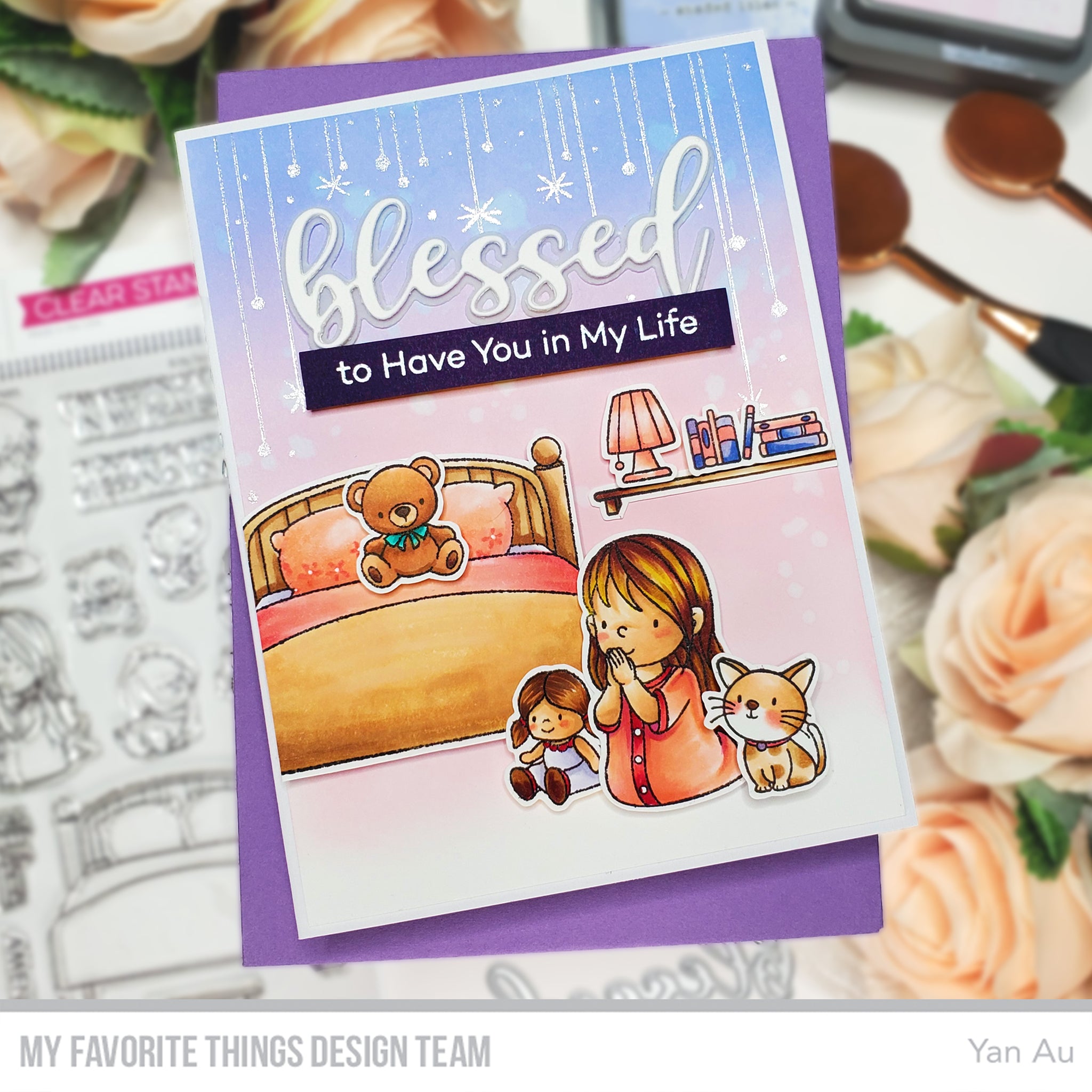 Handmade card from Yan Au featuring products from My Favorite Things #mftstamps