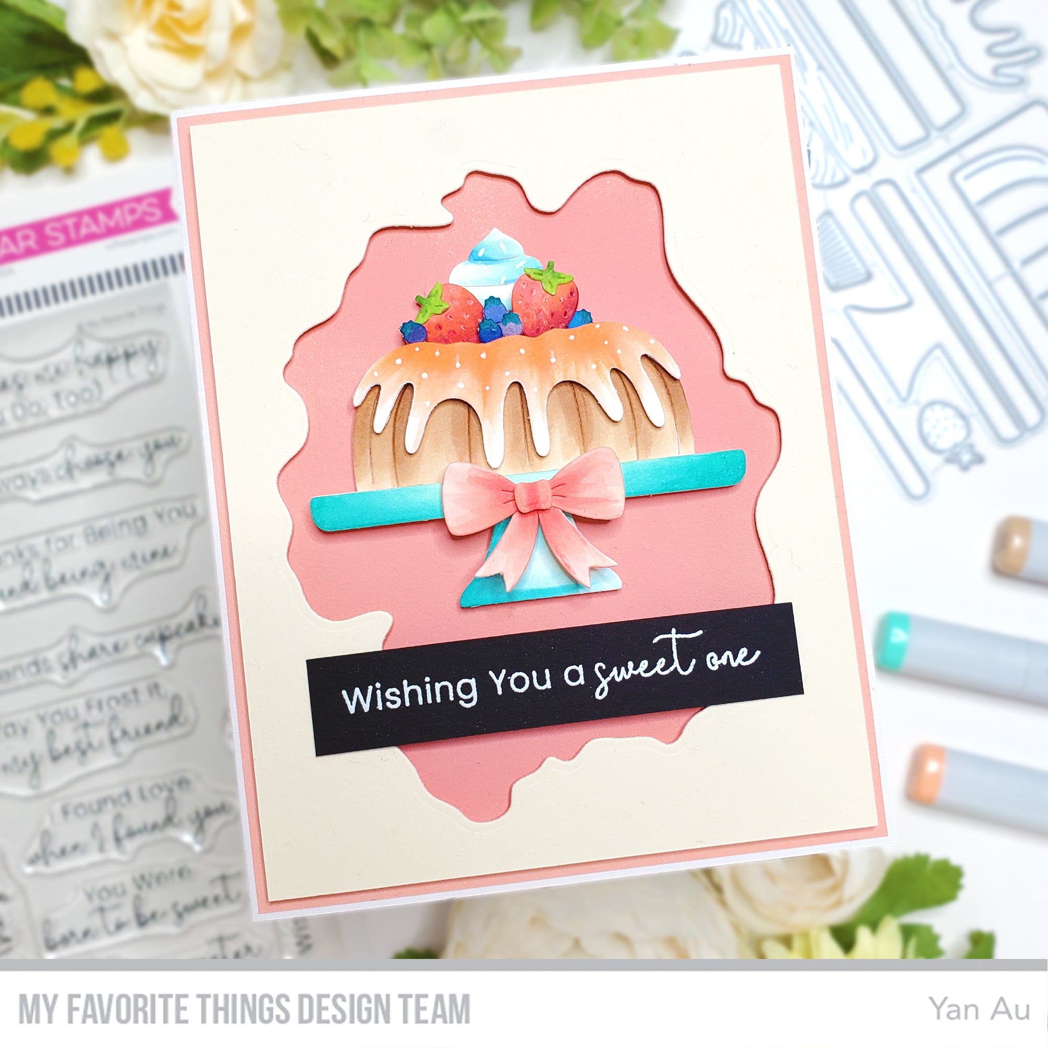Handmade card from Yan Au featuring products from My Favorite Things #mftstamps