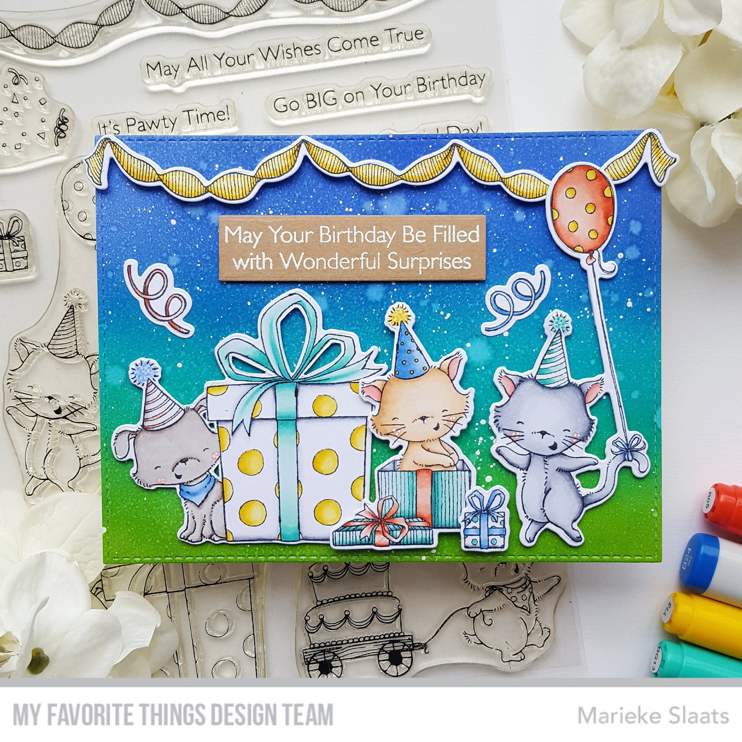 Handmade card from Marieke Slaats featuring products from My Favorite Things #mftstamps