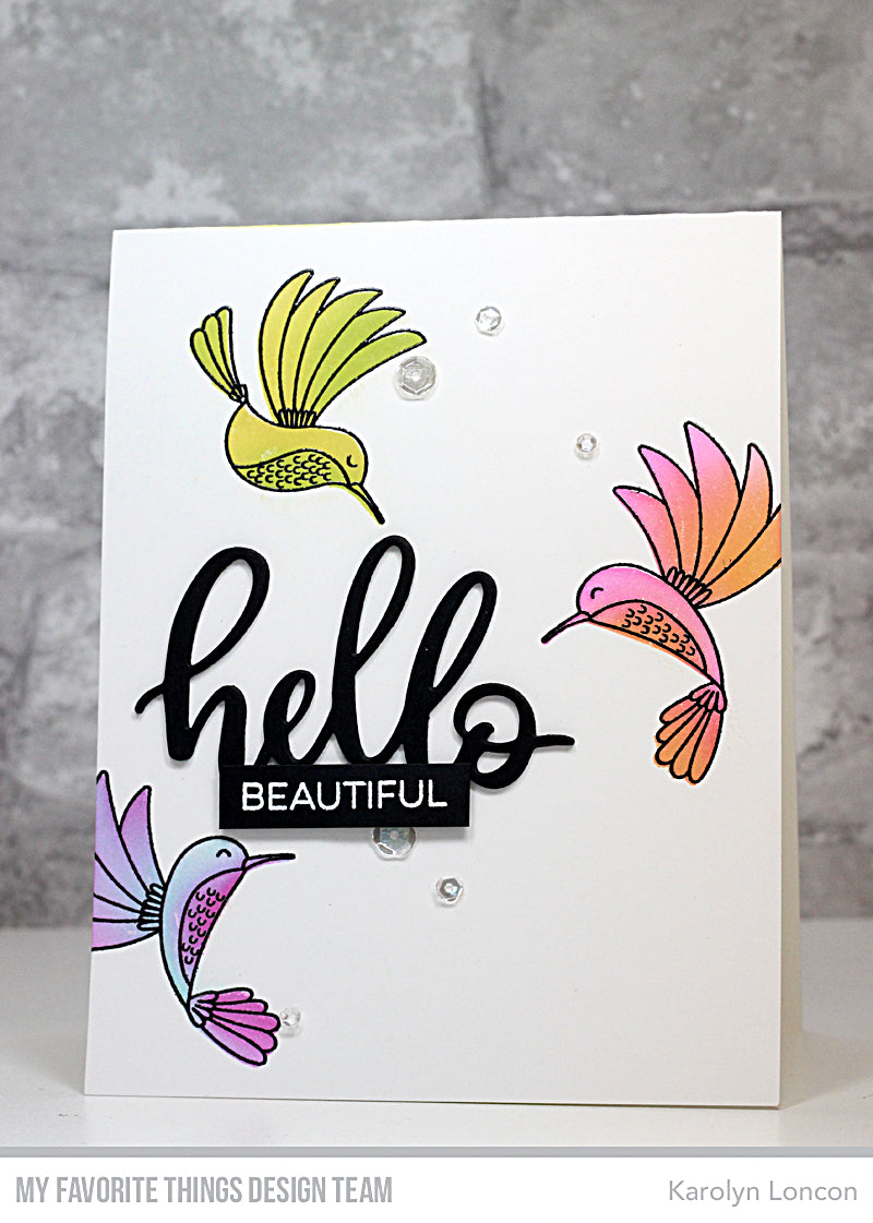 Handmade card from Karolyn Loncon featuring products from My Favorite Things #mftstamps