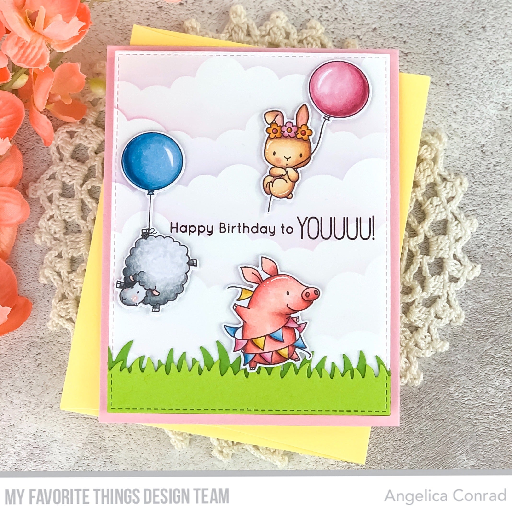 Handmade card from Angelica Conrad featuring products from My Favorite Things #mftstamps