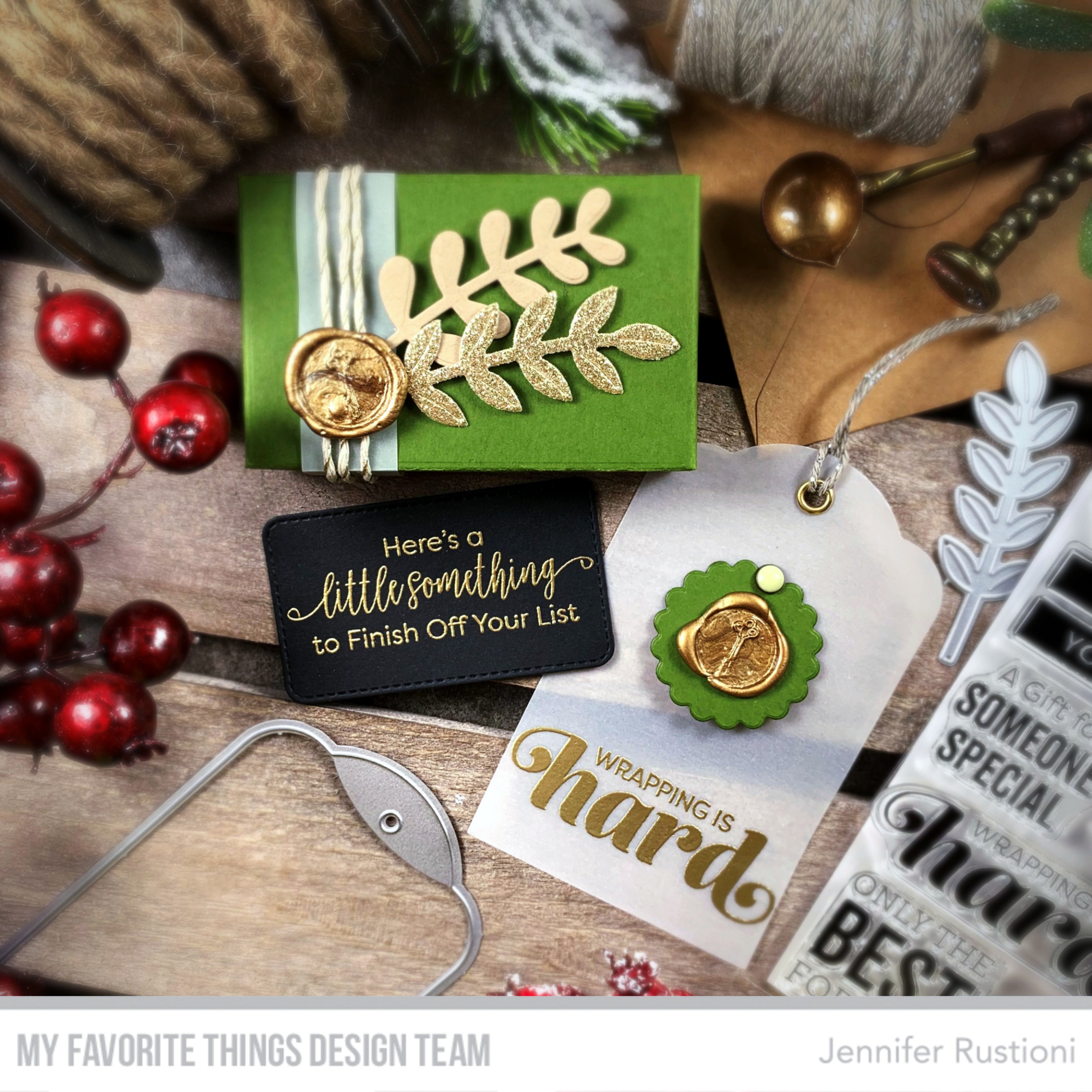 Handmade tags from Jennifer Rustioni featuring products from My Favorite Things #mftstamps