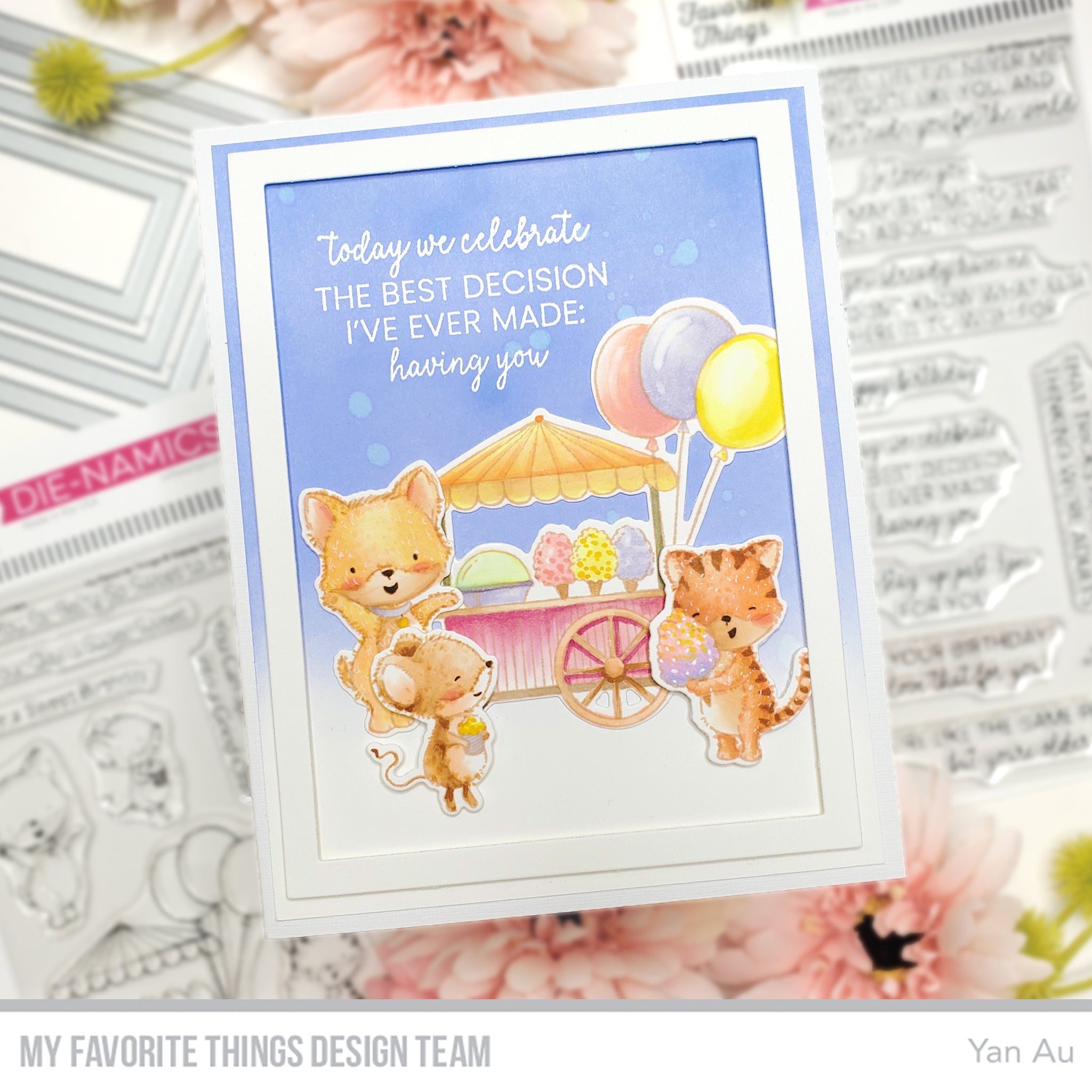 Handmade card from Yan Au featuring products from My Favorite Things #mftstamps