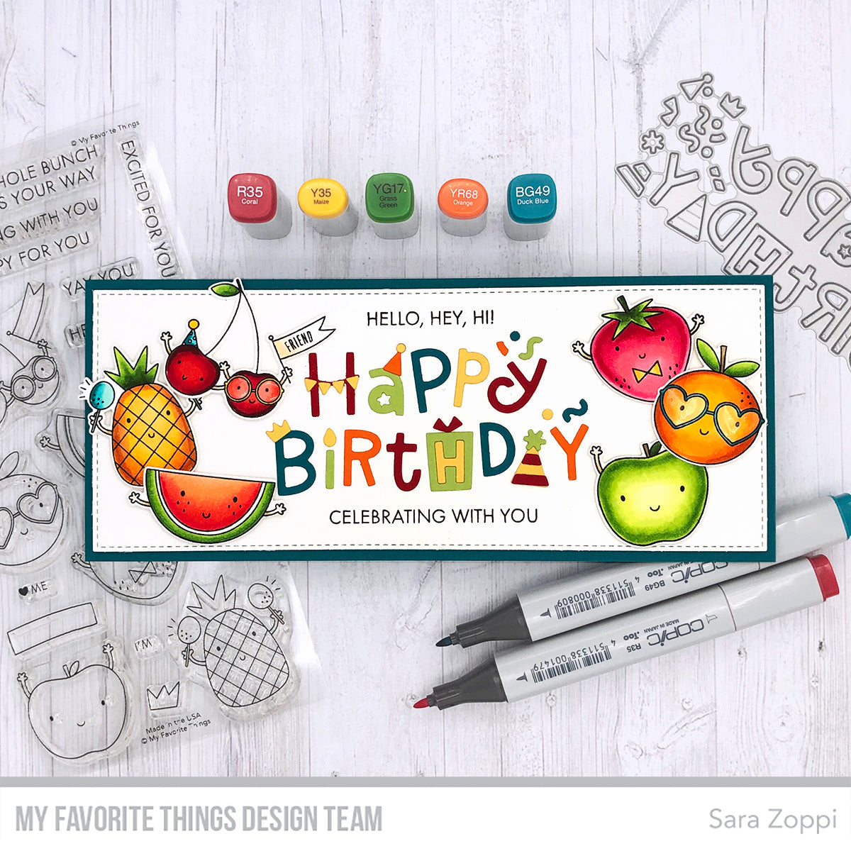 Handmade card from Sara Zoppi featuring products from My Favorite Things #mftstamps