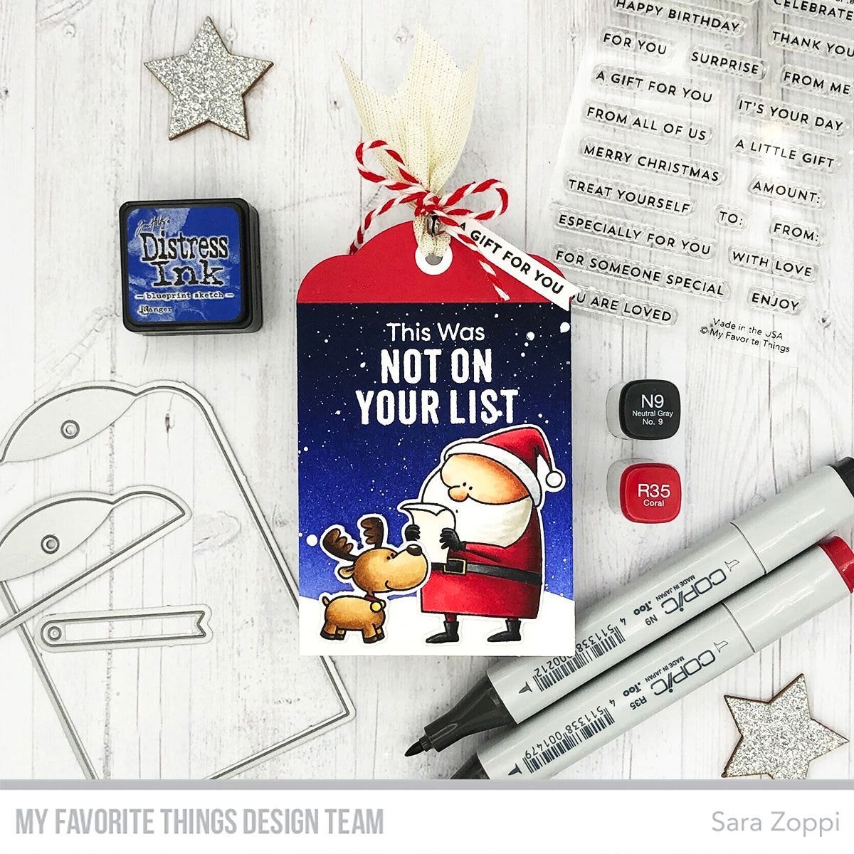 Handmade tags from Sara Zoppi featuring products from My Favorite Things #mftstamps