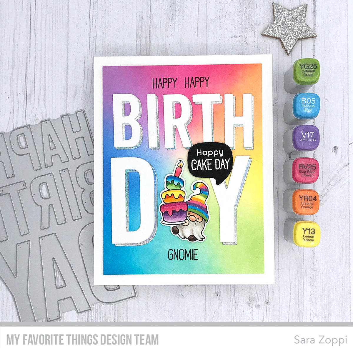 Handmade card from Sara Zoppi featuring products from My Favorite Things #mftstamps