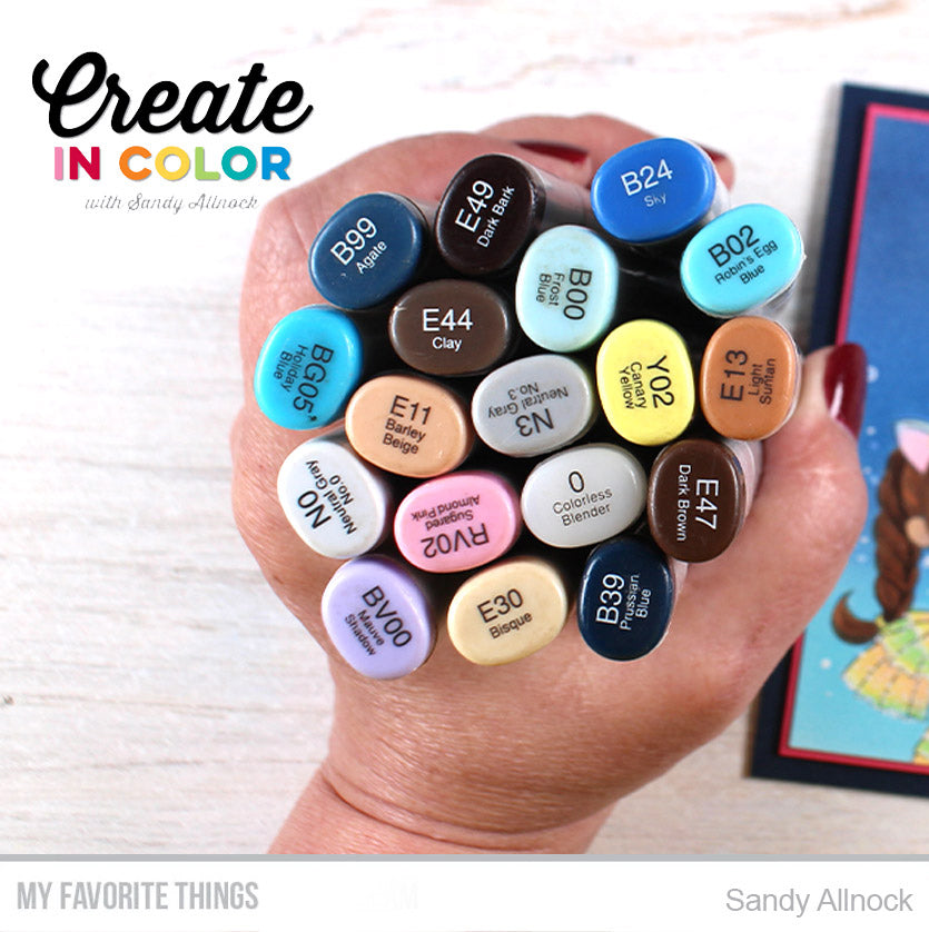 Copic colors from Sandy Allnock for projects featuring products from My Favorite Things #mftstamps