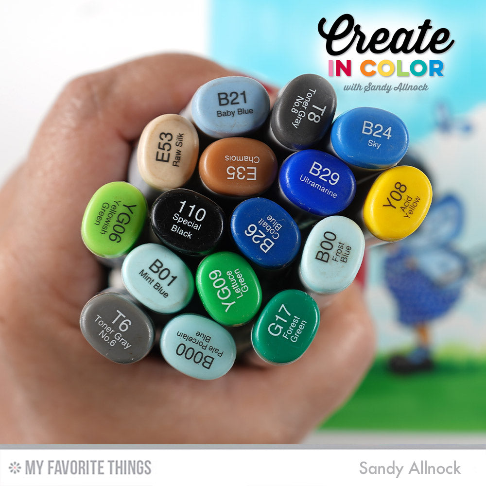 Copic coloring from Sandy Allnock featuring products from My Favorite Things #mftstamps