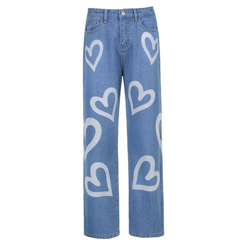 Graffiti Heart Denim Jeans