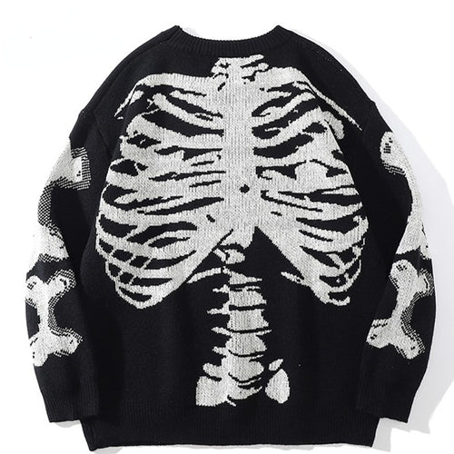 Oversized Skeleton Crewneck Sweater