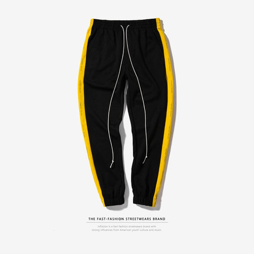 Black/Yellow "Forbidden Colours" Side Stripe Joggers