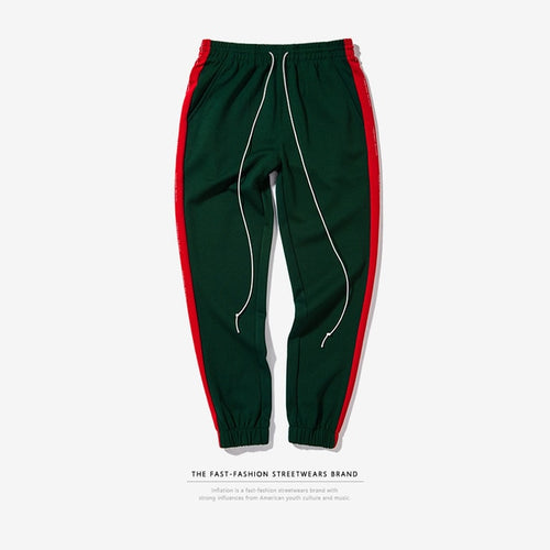 Green/Red "Forbidden Colours" Side Stripe Joggers